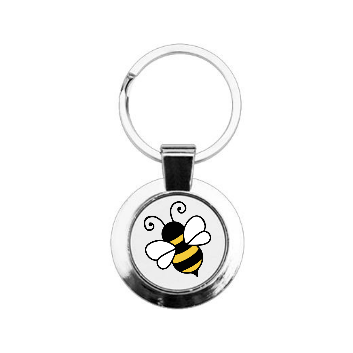 Bee Round Keyring, Bee Keyring, Customised Bee Gift, Bumble Bee